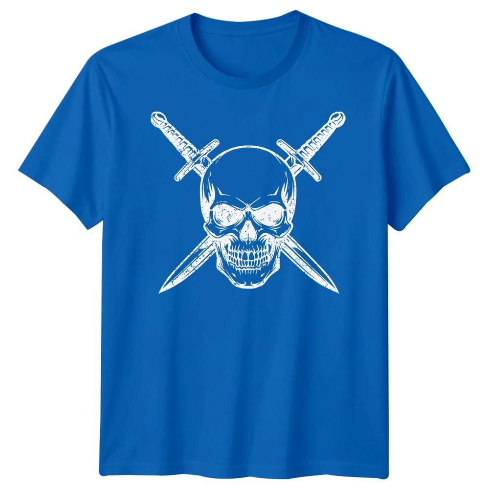 Skull Art Fantasy Unisexs TShirt Crossed Swords Graphic