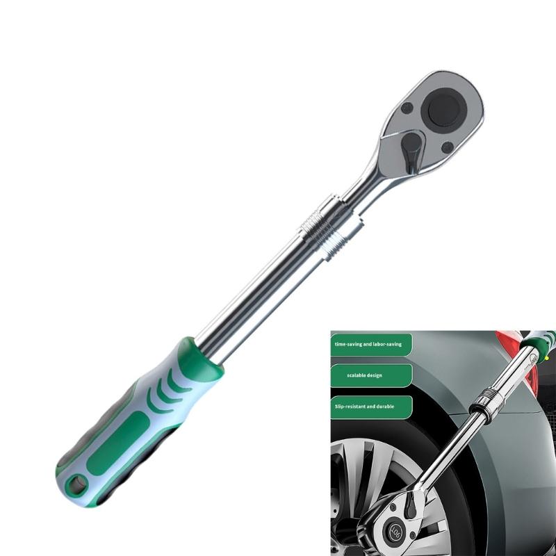 Adjustable Length Ratchet Spanner 90 Teeth Design Ergonomic Grip Professional Automotive Repair Ergonomic Handle Wrench