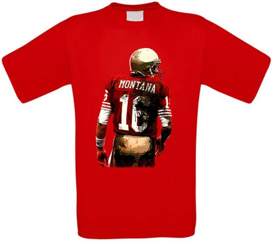 Joe Montana San Francisco Kansas Città Americano Calcio T-Shirt Tutte Taglie Neu XXXXL
