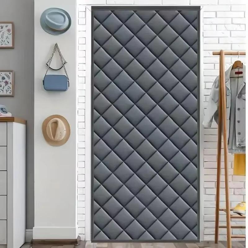 Winter Cotton Household Insulation, Heat Insulation, Windproof Door Curtain Solid Color Thickened Windproof, Cold Proof