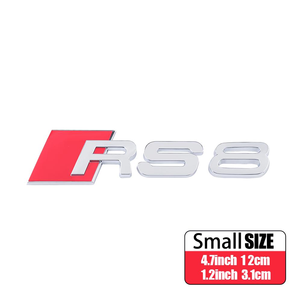 3D ABS RS3 RS4 RS5 RS6 RS7 RS8 Emblem Car Body Rear Trunk Decoration Stickers Accessories For  kcpn5 A4 A6 C7 8V B6 B7 Q7 B8 A3 8P