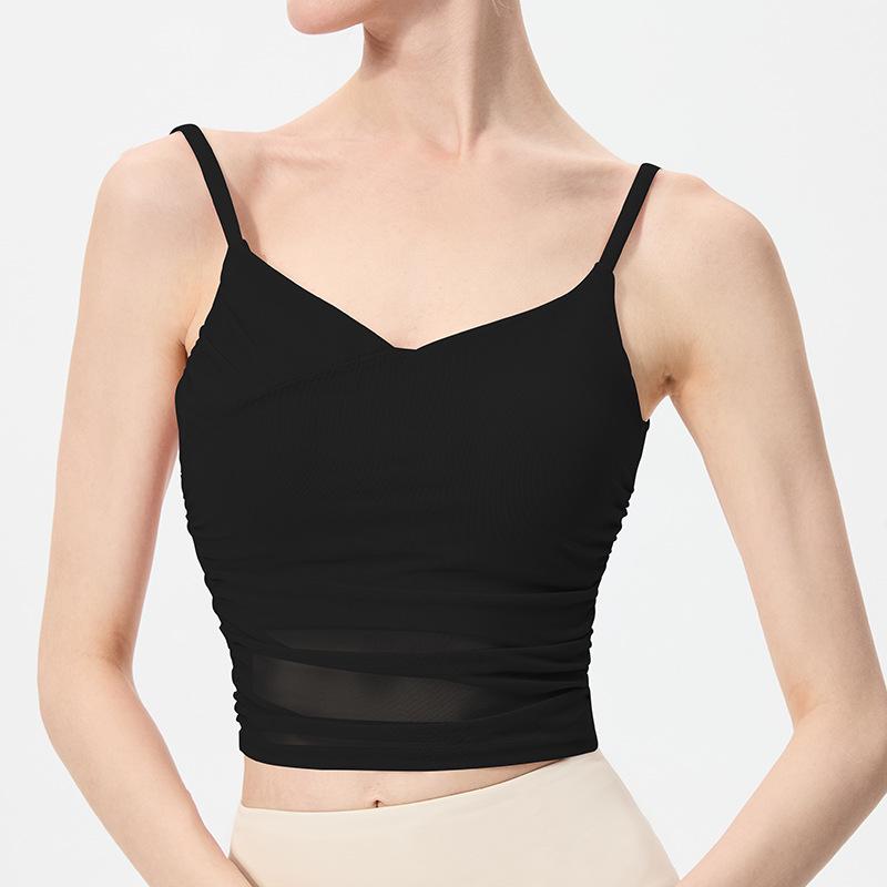 

Женский ударопрочный спортивный бюстгальтер-топ из сетки на бретелях-спагетти и жилет для йоги S