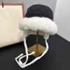 Add Velvet and Thicken Winter Shopping Ear Protection and Cold Warm Hat for Women's Hairy Lei Feng Hat Casual Trend Fisherman Hat