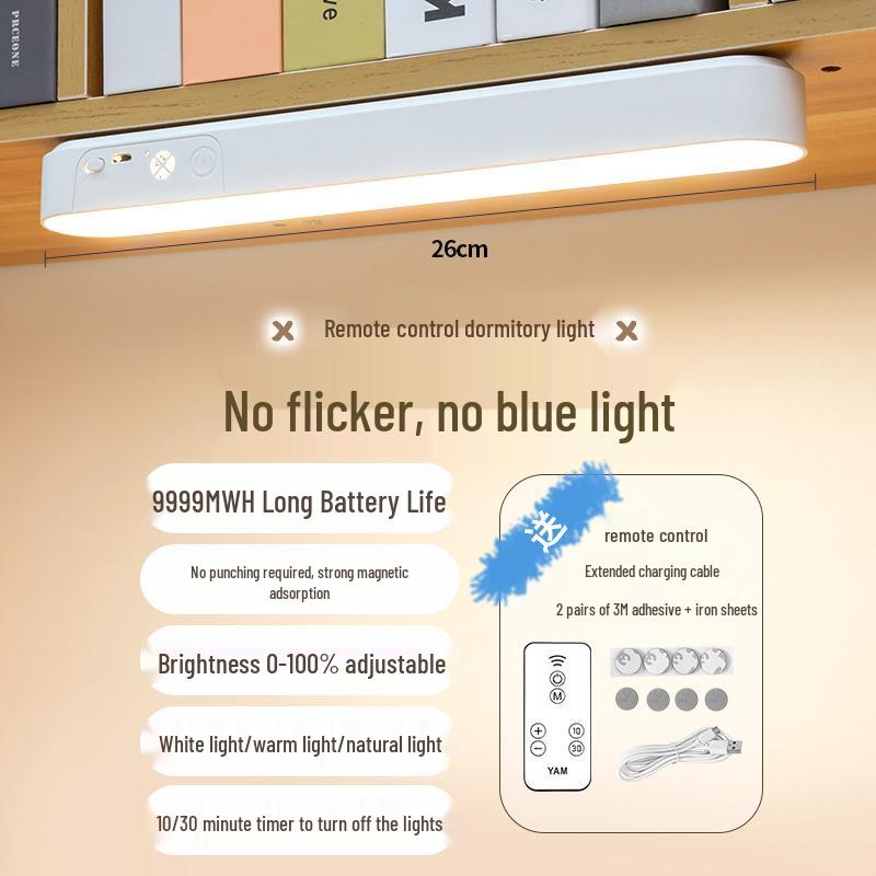 Magnetic LED Desk Lamp for Eye Protection - Rechargeable Dormitory Bedside Night Light