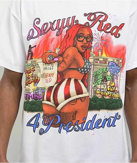 Sexyy Red For President White T-Shirt Tour BL678 Unisex T-Shirt S
