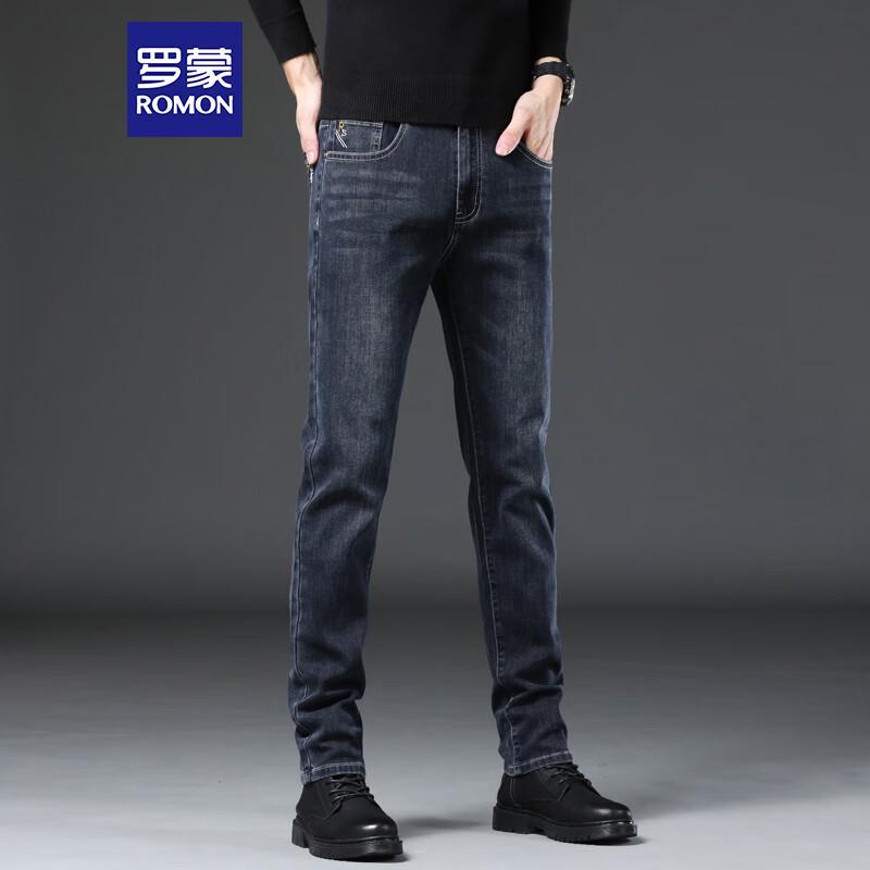ROMON Men's 9018 Stretch Business Casual Straight Fit Jeans