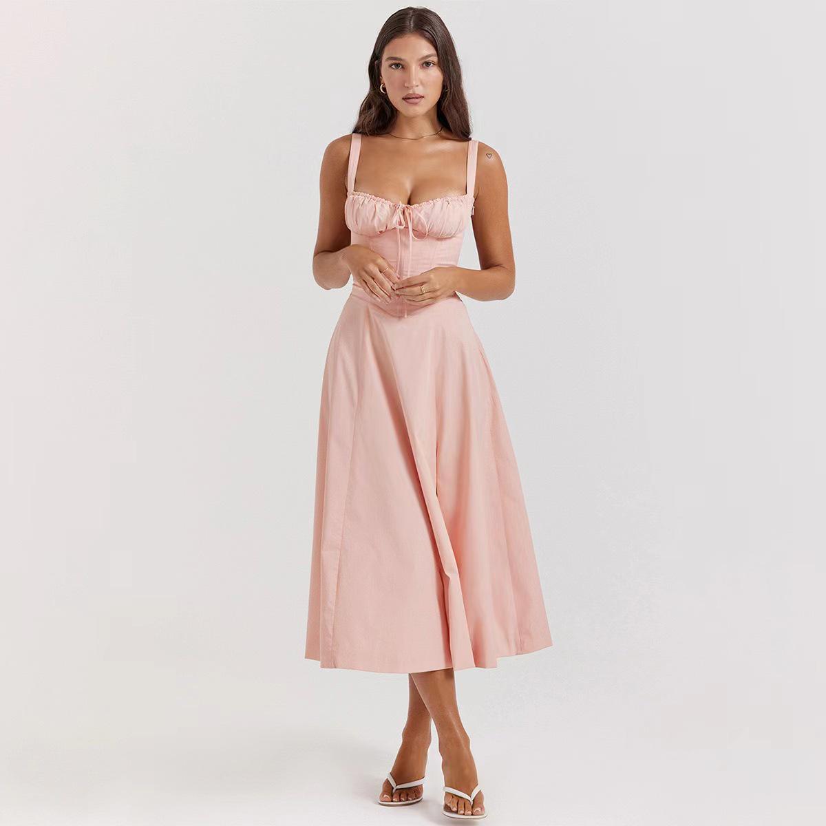 Floral Strappy Off-the-Shoulder Cinched Waist Long Back Tie French Dress 3XL