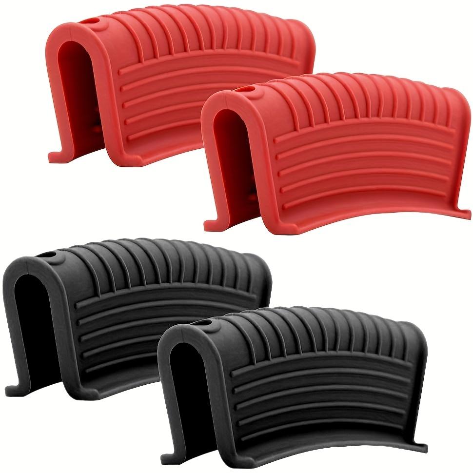 2/4pcs Heat-Resistant Silicone Handle Covers Non-Slip Pots Ear Clip Holder for Oven Baking Pan Protective Grips Kitchen Cookware