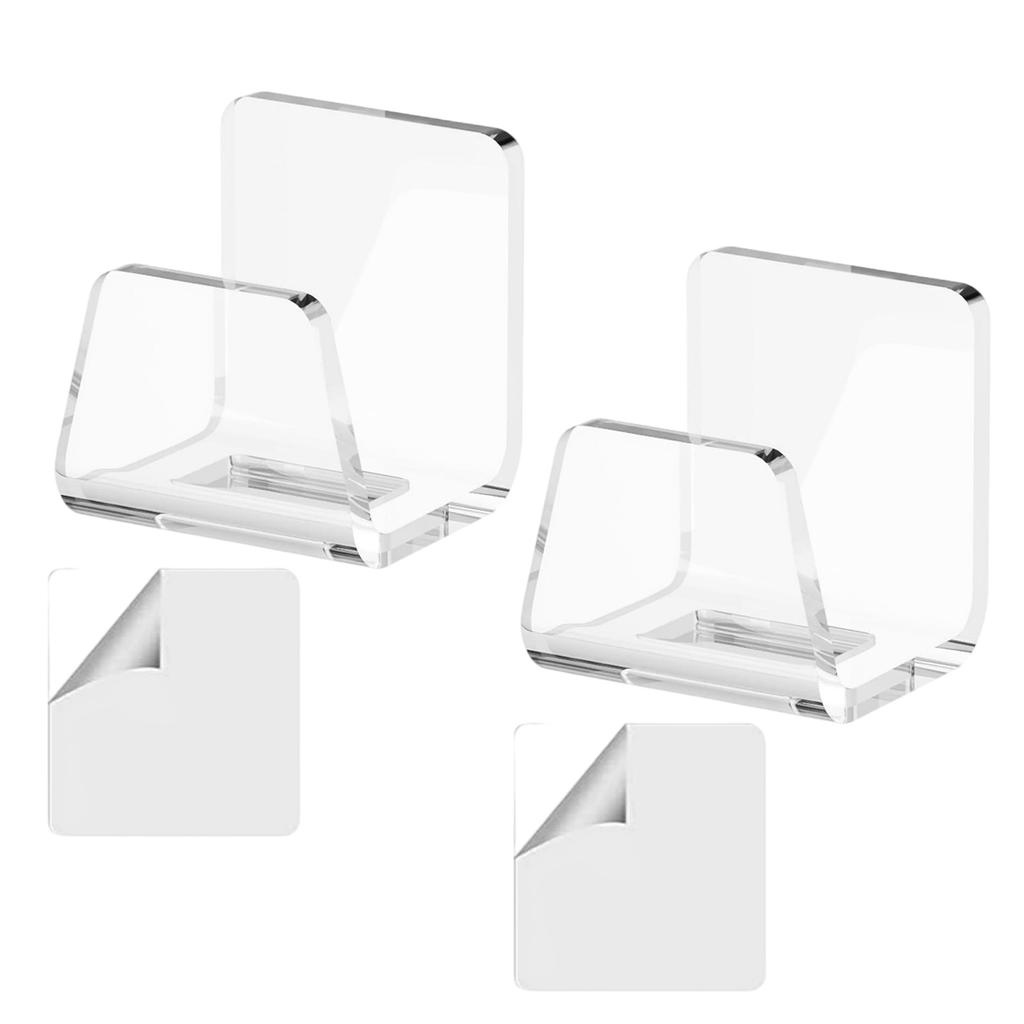 Pack Of 2 Kitchen Sink Sponge Holder Strong Adhesive Acrylic Rack for Dish Sponges and Brushes Bathroom Accessories