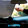 Retractable Titanium Silver Sunshade for Home & Car - High-Definition Transparent Car-Mounted Sun Curtain