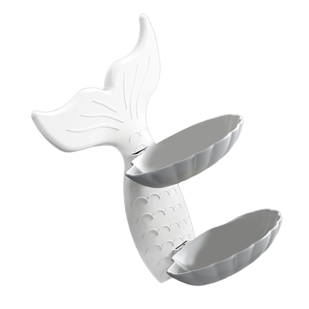 Double Layer Soap Dish Wall Mounted PP Goldfish Shaped Soap Draining Holder for Bathroom