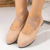 Large Size Flat Bottom Elastic Band Shallow Mouth Single Shoes Women's Suede Pointed Foot Cover Lazy Work Shoes
