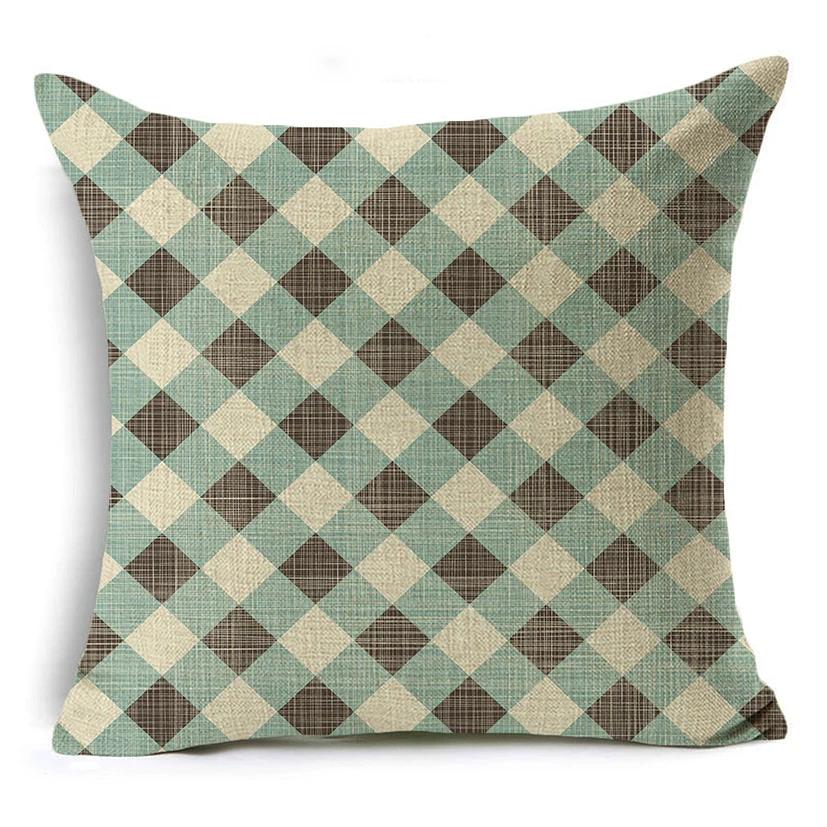 Light Green Fresh Style Cushion Cover 45x45cm Linen Decorative Pillow Cover Sofa Bed Pillow Case