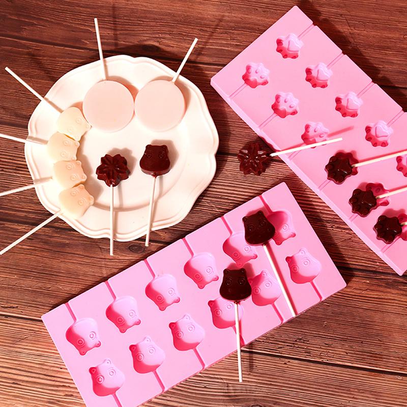 1Pc Silicone Lolly Mold Set With 12Pcs Lolly Sucker Sticks Candy Mold Sucker Molds And Chocolate Hard Candy Mold