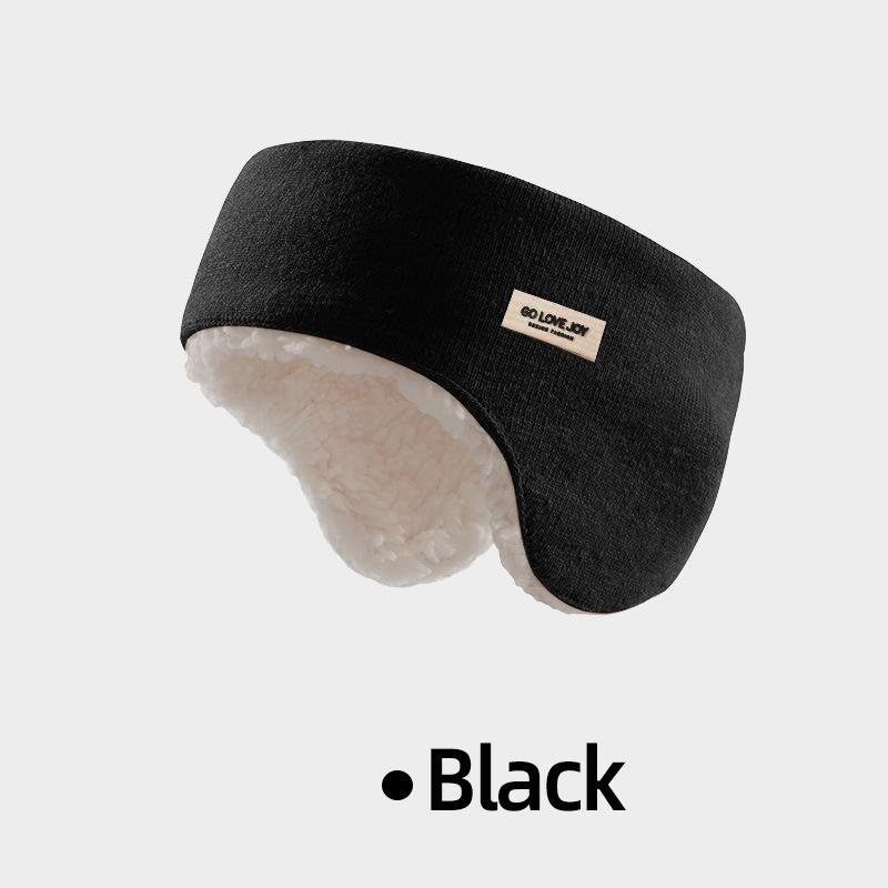 

Зимние теплые флисовые вязаные наушники ветрозащитные морозостойкие наушники унисекс простые мягкие удобные наушники-повязка на голову для сна ночью One Size чёрный