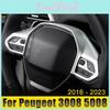 Gt 3008 For Peugeot 5008 2017 2018 2019 2020 2021 2022 2023 3008gt 5008gt Car Steering Wheel Button Trim Cover Accessories