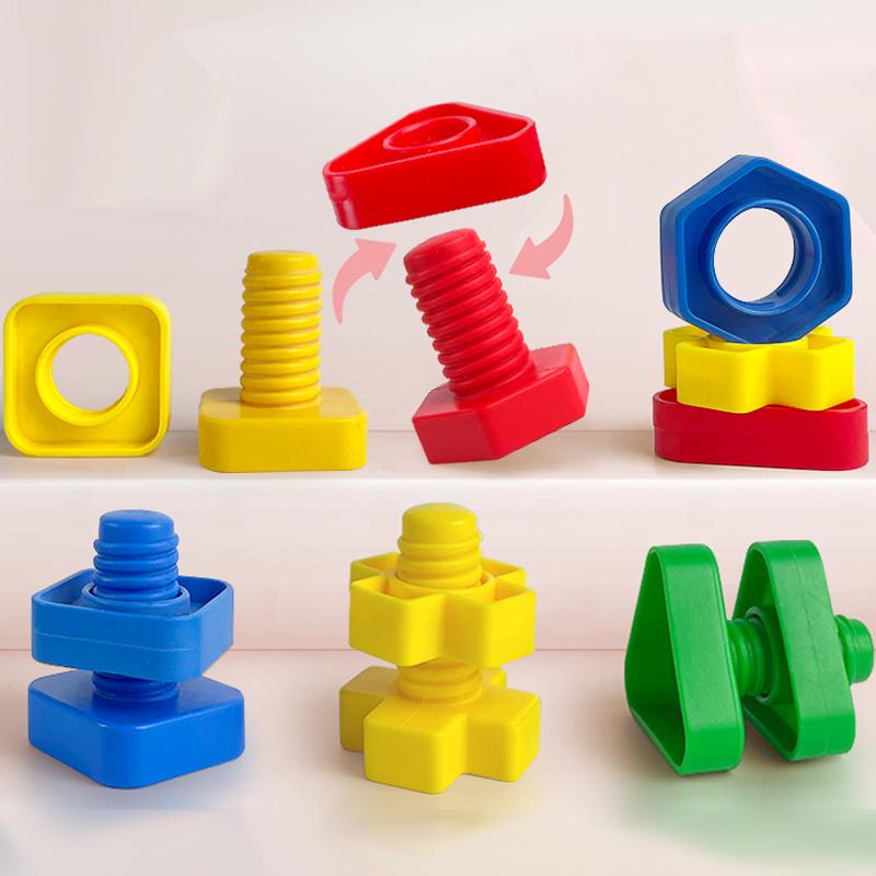 5/10/20pcs Nut Assembly Combination Building Block Toy Children Color Shape Matching Toys Early Education Puzzle Toys TMZ