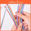 Kawaii Curved Cute 10pcslot Creative Pen Color Striped Soft Pencil Toy Writing Supplies Stationery Gifts Drawing Set