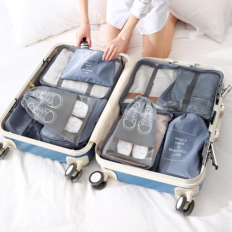 1PC With Thickened Portable Non-Woven Fabric Clothing Hanging Waterproof Pocket Travel Organizer Shoe Storage Bag