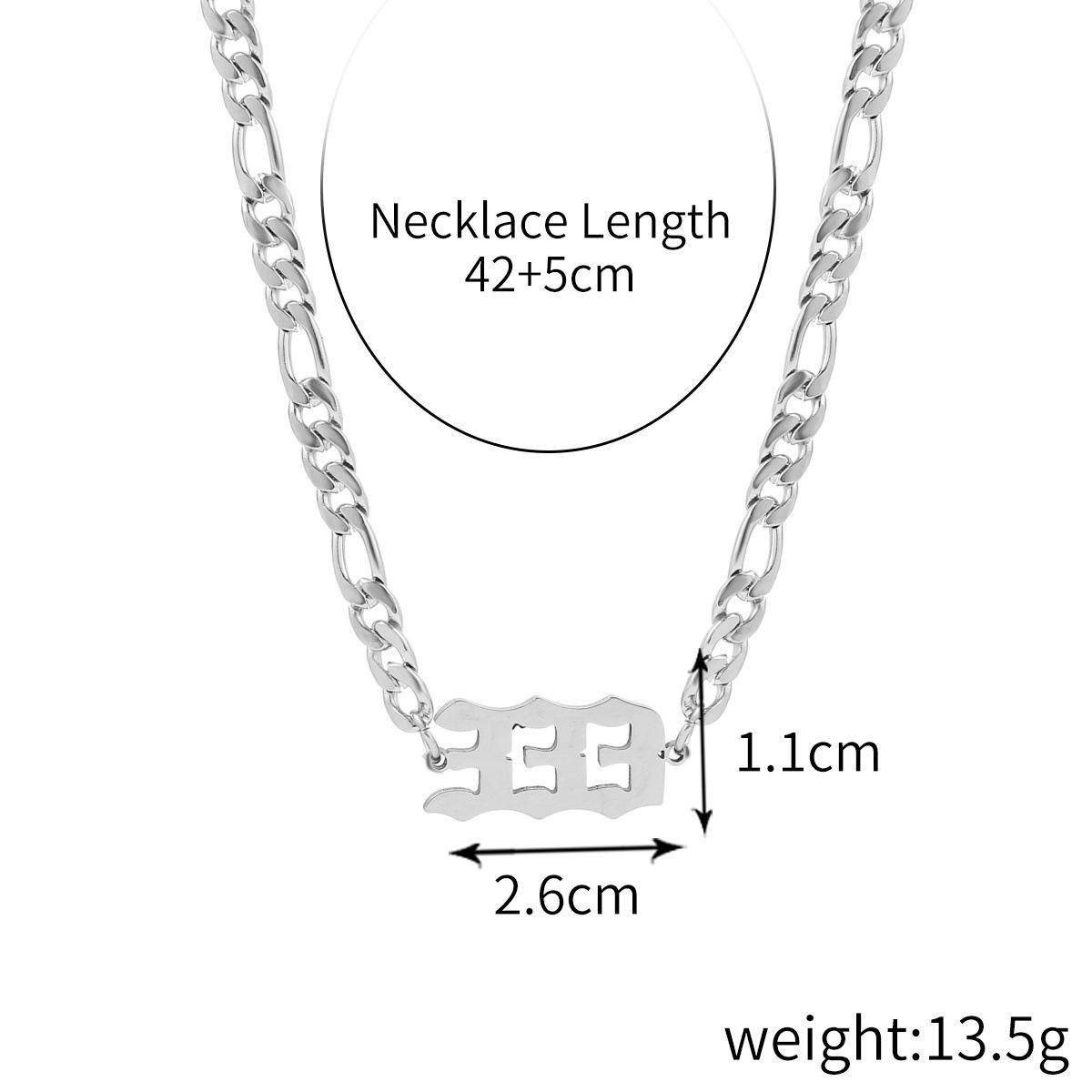 

Necklace for Women No Color Loss Digital Titanium Steel Pendant Collarbone Chain Necklace Stainless Steel Necklace Angel Digital Necklace