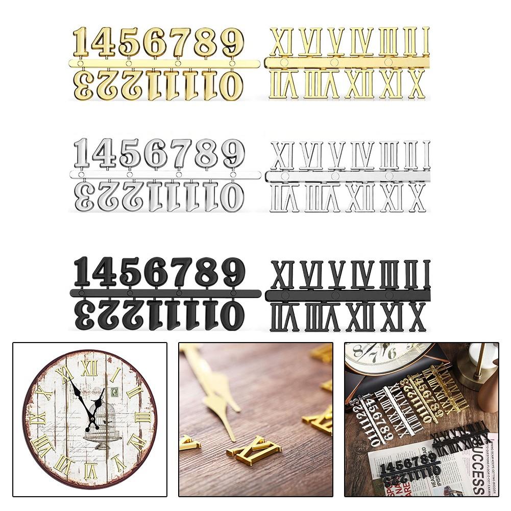 6Pcs Clock Numerals Kit Number Hands Quartz DIY Digital Clock Numbers for Repair