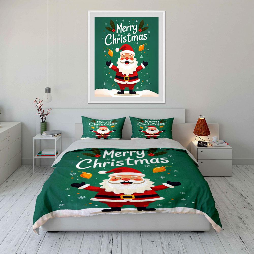 Christmas Santa Bedding Set Bedding Duvet Cover Set Duvet Cover Pillowcases (1 * Duvet Cover 2 * Pillowcases, Without Duvet Insert)