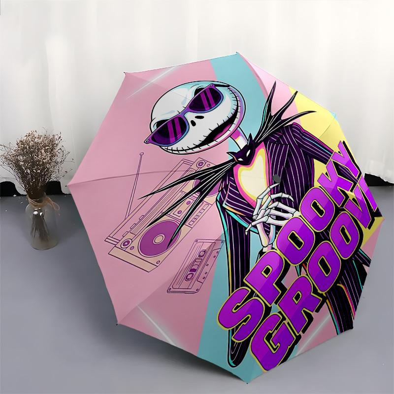 Nightmare Before Christmas Themed Automatic Opening and Closing Umbrella, Brightly Colored 8-rib Portable Umbrella, Suitable for Men and Women, A Perf
