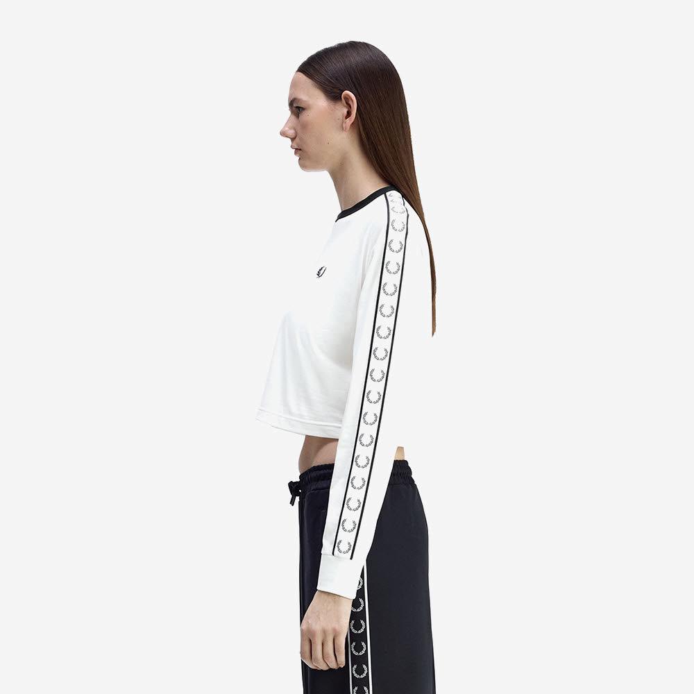Fred Perry [Womens] Tape Long Sleeve T-Shirt - Snow White Afpf2531109-129