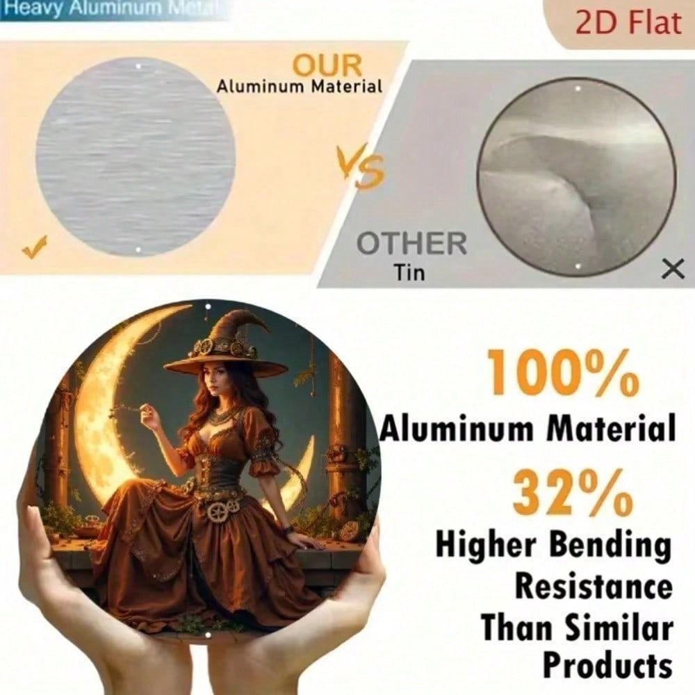 Metal Wall Poster Halloween Gothic Witch Pumpkin Vintage Aluminum Tin Sign for Living Room