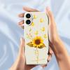 For iPhone 17 Case Golden Butterfly Sunflower Pattern Printing Straight Edge TPU Phone Back Cover