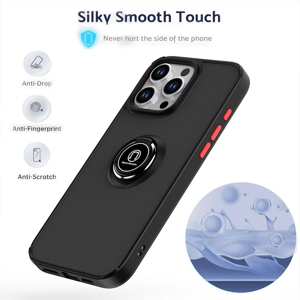 For iPhone 16 Pro Max Case Shockproof Armor Magnetic Ring Fold Rotate Holder Cover For iPhone 16 Plus 16Pro Max Matte Phone Case