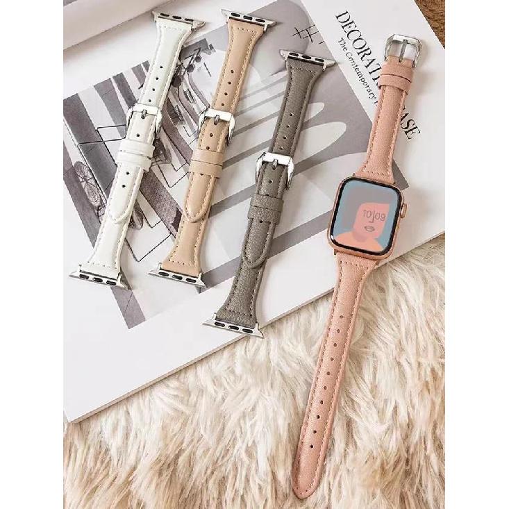 Slim Leather Strap for Apple Watch Band 44mm 40mm 41mm 49mm 42 45 Mm Wrist Women Bracelet IWatch Serie 9 8 7 6 5 4 3 SE Ultra 2 3