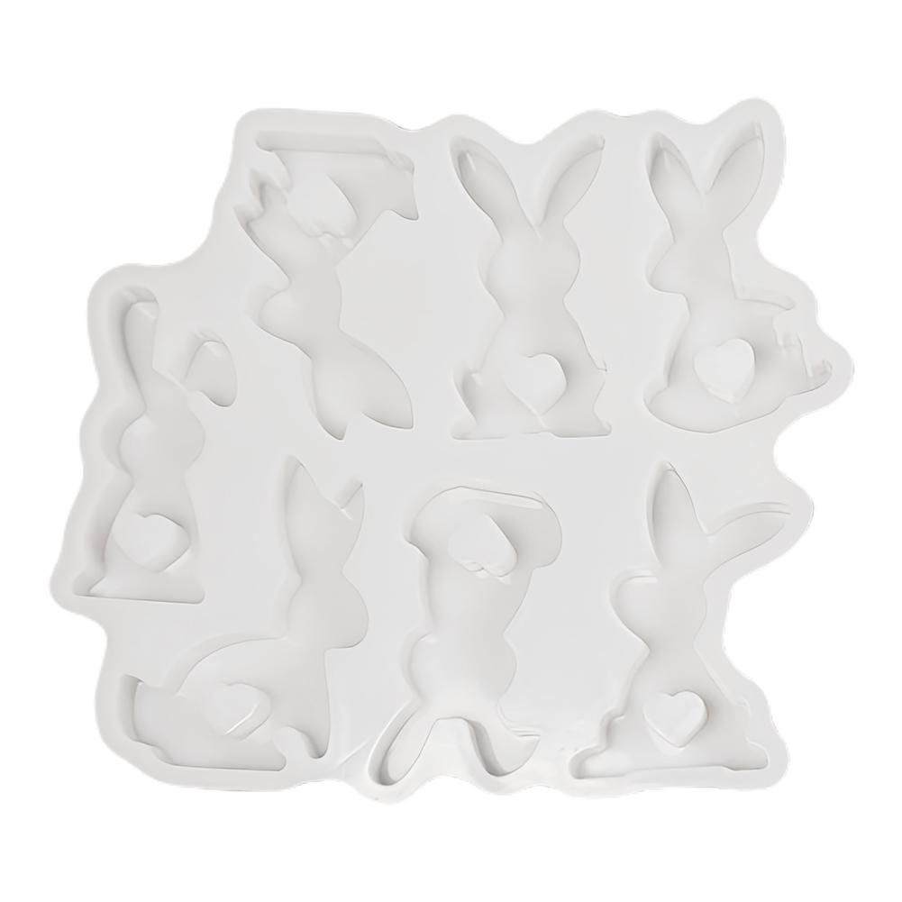 Silicone Easter Rabbit Mould DIY Animal Statue Cement Mold Non Stick Easter Egg Bunny Mold Plaster Mould for Easter Party