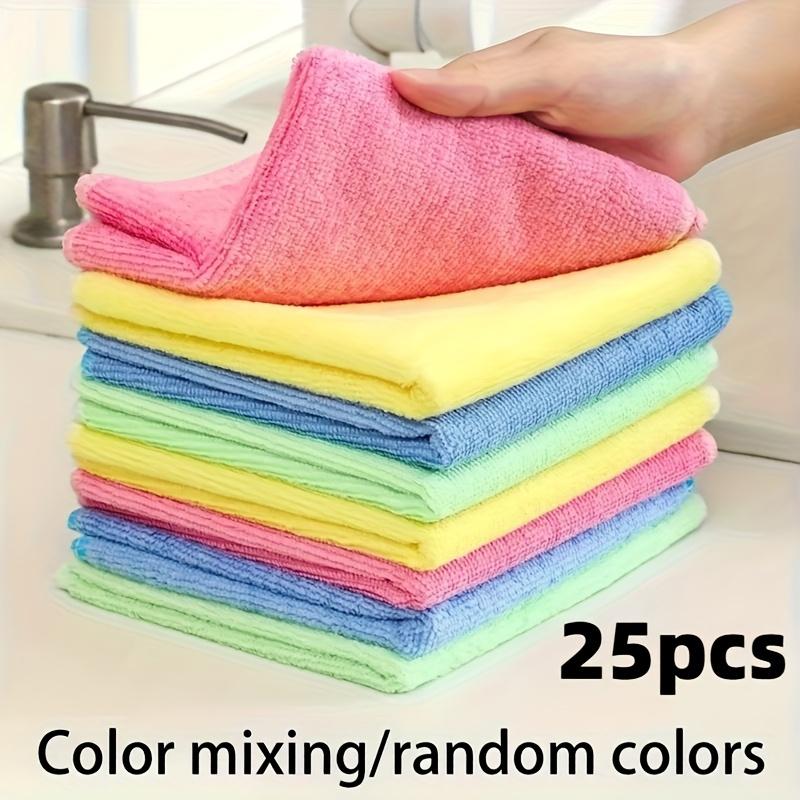 

high quality5pcs/10pcs, Cleaning Towels, Reusable Cleaning Cloths for automotive detailing tools, Oil-Free Dish Cloths Multi-Purpose Cleaning Towels, 25pcs Random Color