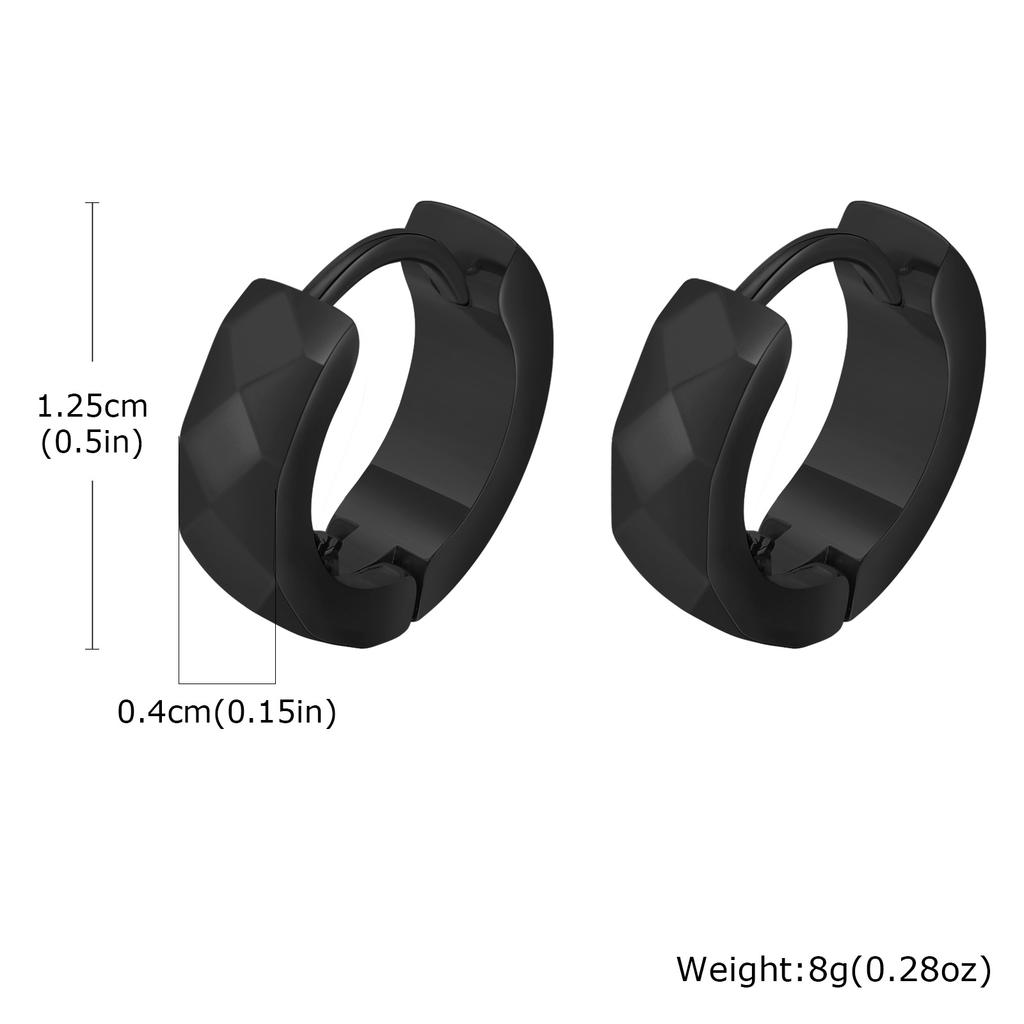 Punk Stainless Steel Huggie Earrings for Men, Fashion Unique Small Hoop Earrings, Waterproof Hypoallergenic Jewelry