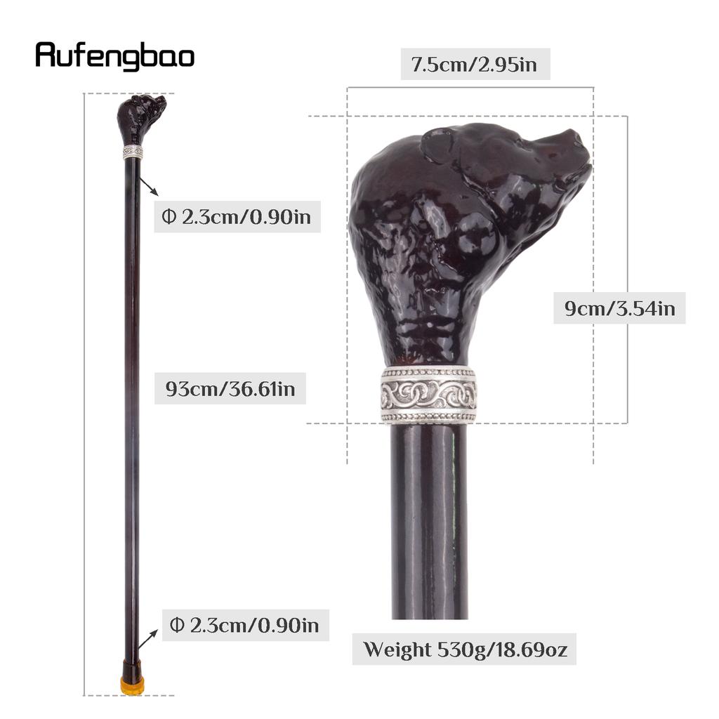 Brown Bear Head Wooden Fashion Walking Stick Decorative Cospaly Cane Halloween Wood Mace Crutch  Wand Crosier 93cm