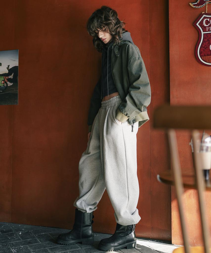 PUNCHLINE From Over Double-Tuck Balloon Sweatpants Grey Nslp9185