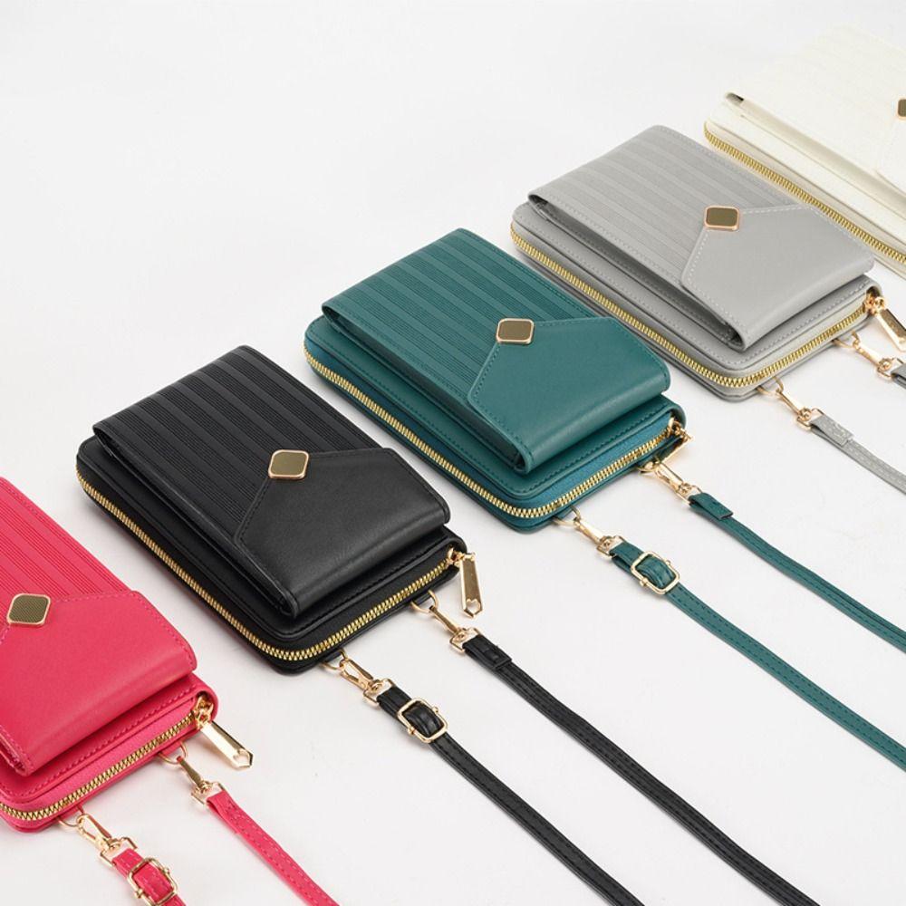 

Simple Wallet PU Leather Card Holder Fashion Crossbody Shoulder Bag Women Girls зелёный