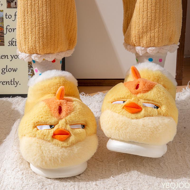 Cotton Slippers Bags Shoes Women Cute New Style Winter Outdoor Wear Indoor Anti Slip Thick Sole Fuzzy Plush Cotton Women Shoes