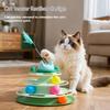 Interaktives Katzenspielzeug Feder Drehbar Haustier Katze Drehteller Bälle Intelligenztraining Katze Unterhaltungsplatte Kätzchen