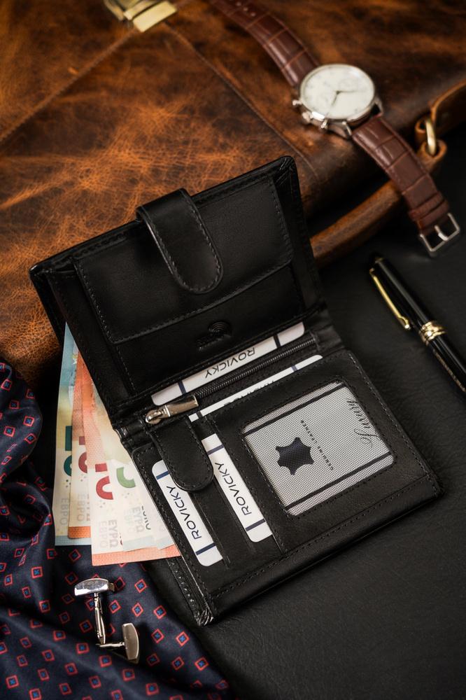 Large Leather Men's Wallet RFID System Rovicky