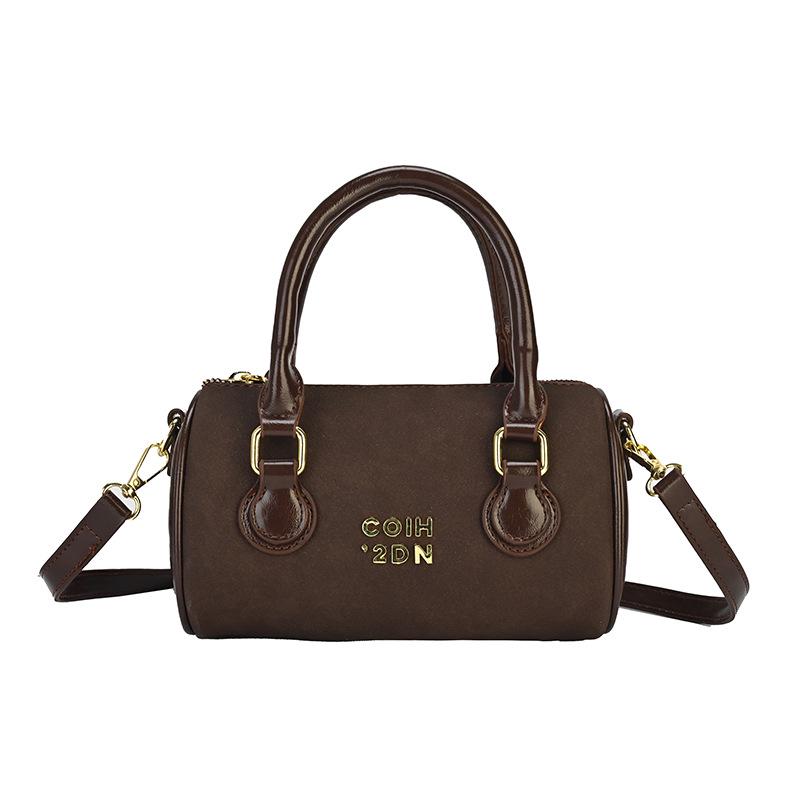 

2025 Autumn/Winter Niche High-End Designer Shoulder/Crossbody Boston Pillow Handbag кавовий
