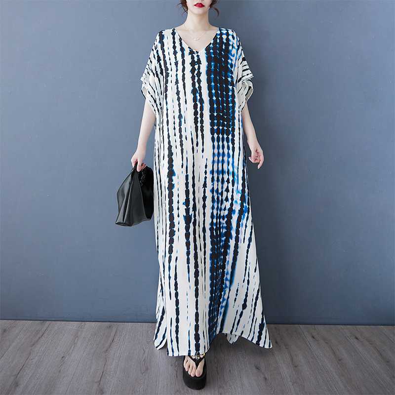 Women's Casual Retro Cotton and Linen Beach Dress