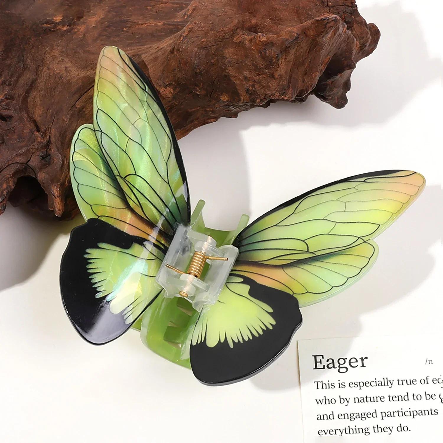 

Акриловая заколка-бабочка для волос с когтями, корейский темперамент, простая заколка-зажим для волос для девочек, заколка-акула, женские аксессуары для укладки волос