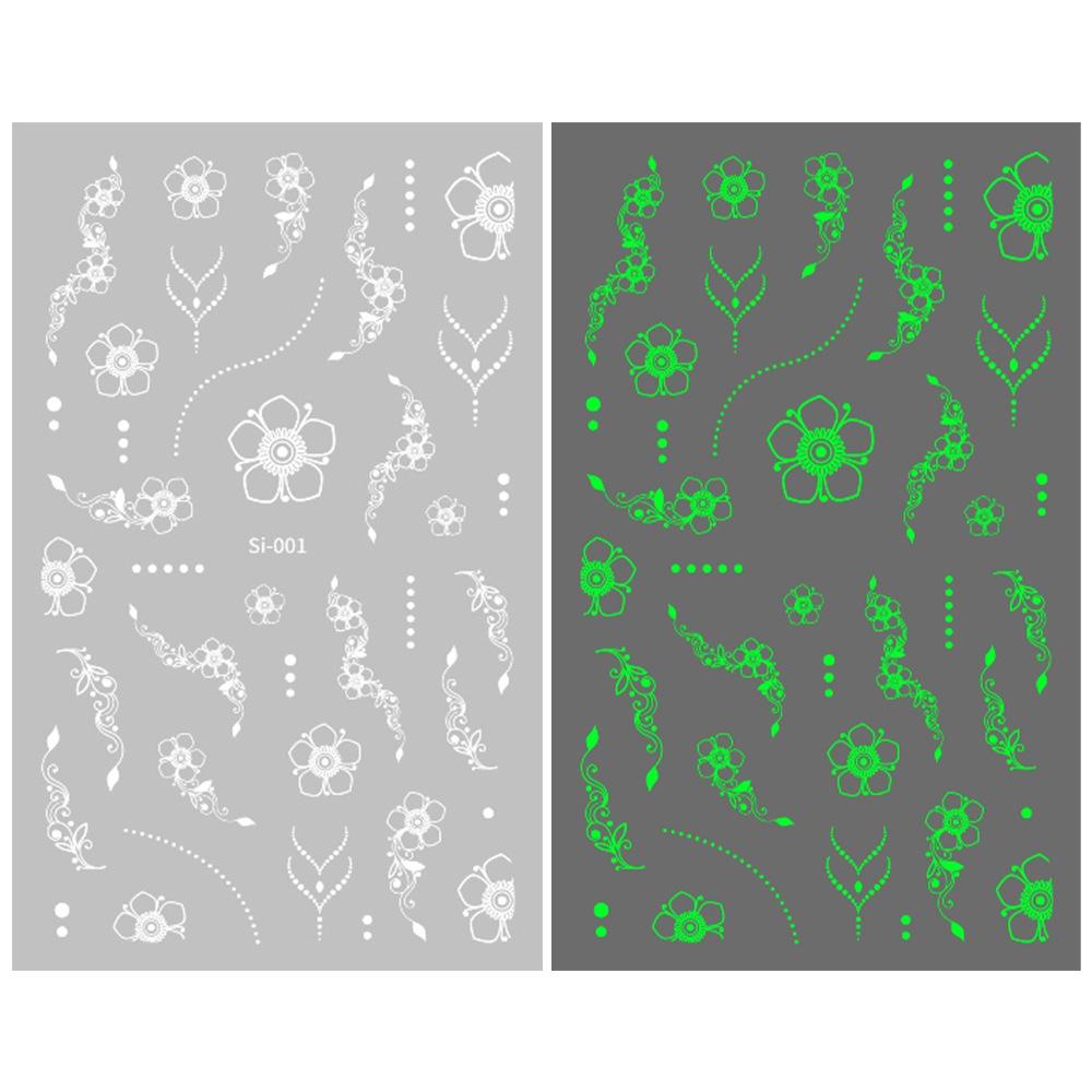 2026 Luminous Green & Blue Nail Stickers for Professional Salons - White-Enhancing Style