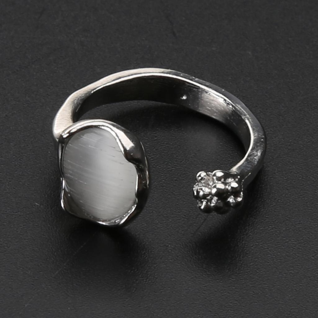 Natural Stone Ring Hollow Rings for Women Y2K Trend Ring Fashion Finger Jewelry