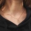 Stainless steel white oval crystal necklace 26 letters A-Z zircon women's sweater chain friend gift