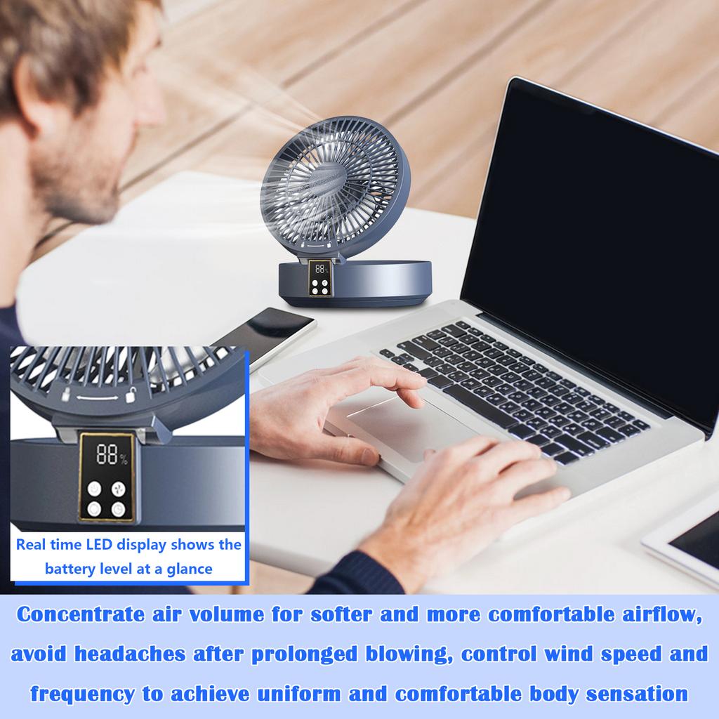 Wall Mounted Fan,  Dormitory, Bedroom, Desktop, Home Remote Control, Foldable Fan