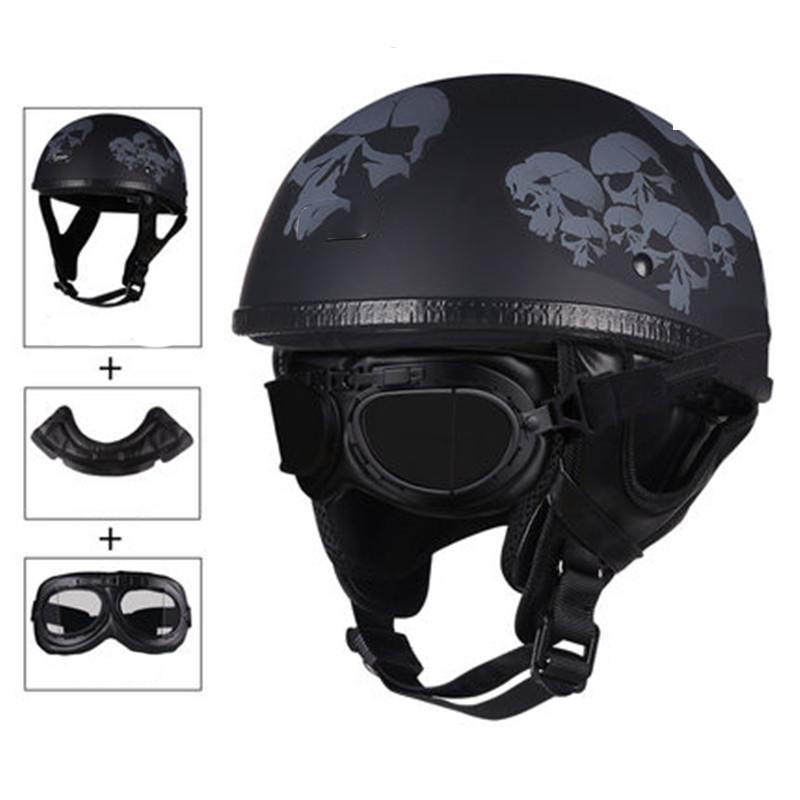 DOT Certification Retro Motorcycle Helmet Moto Helmet Scooter Vintage Half Face Biker Motorbike Crash Moto Helmet Casco Moto CE