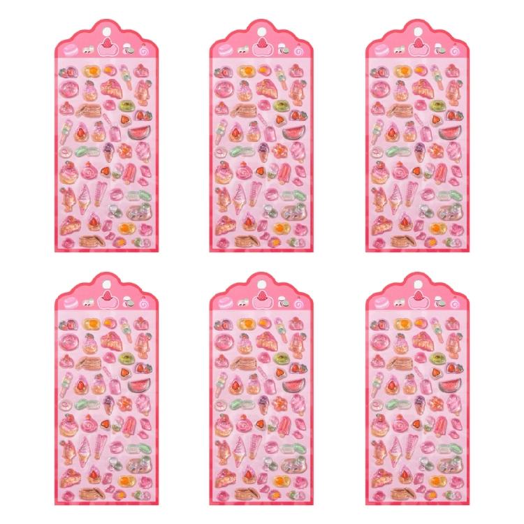 

6Sheets Cartoon Embossed Sticker Educational Childrens sticker For Scrapbooking Journal Phone Cover Laptop Kid Room Wall